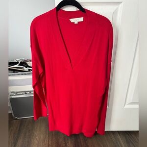 Loft red v neck size large